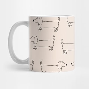 Dachshund Dog Line Drawing Pattern Mug